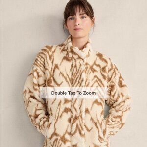 Fun Fur Brown and Cream Sherpa Women's Jacket